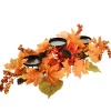 Sale 24 in. Fall Centerpiece, Three Candle Holders, Decorated with Sunflower Blooms, Pinecones, Berry Clusters Fall Decorations