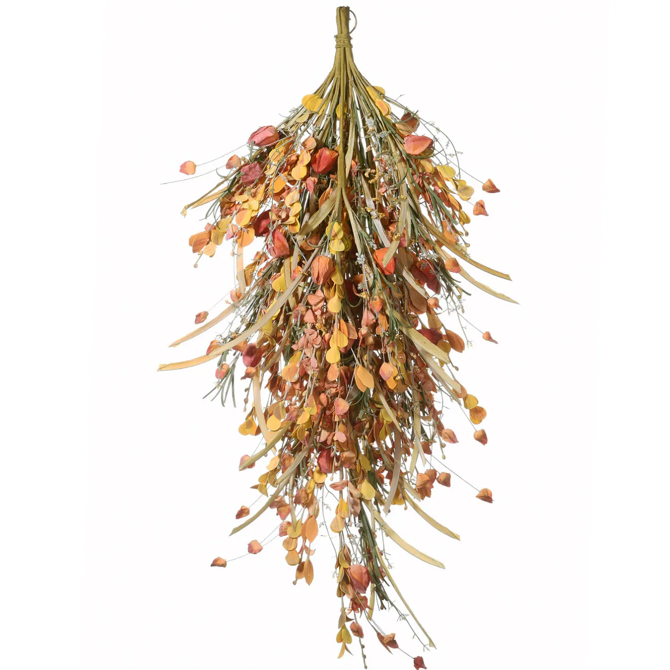 Online 30 in. Fall Teardrop Decoration with Seed Stalks, Straw Fronds, Assorted Leaves Fall Decorations