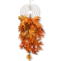 Hot 36 in. Fall Teardrop Wall Decoration with Berry Clusters, Maple Leaves Fall Decorations