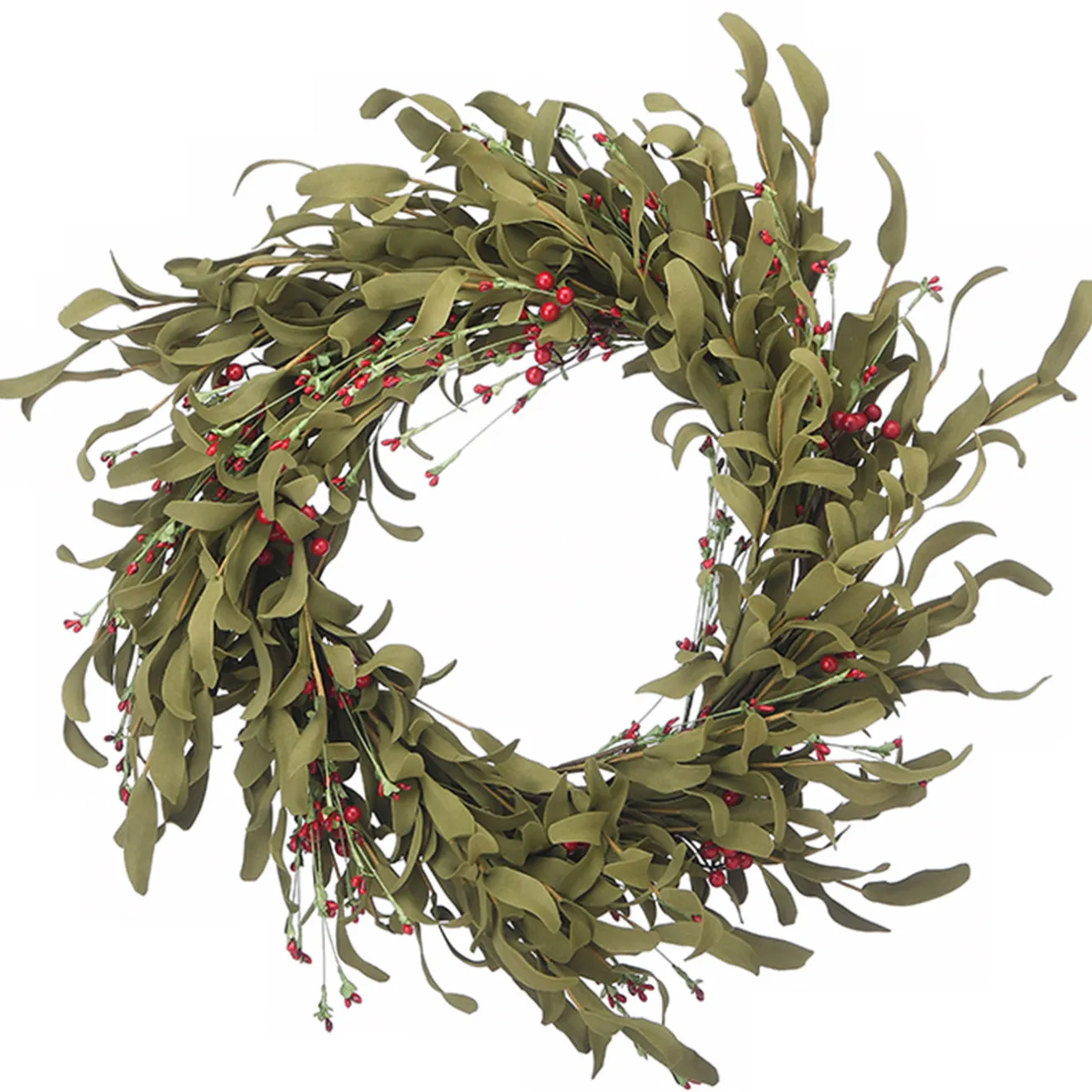 Sale 22 in. Fall Wreath with Assorted Grass, Berry Clusters Wreaths