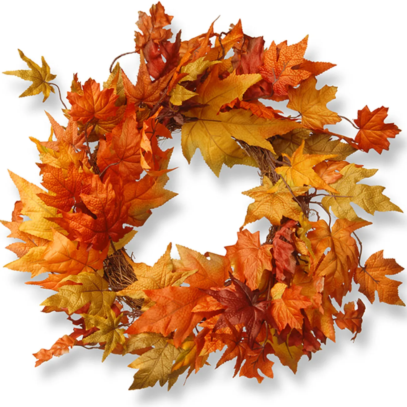 New 24 in. Fall Wreath with Maple Leaves Wreaths