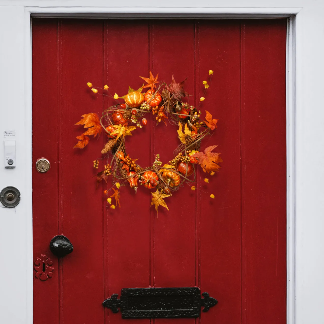 Sale 21 in. Fall Wreath with Pumpkins, Gourds, Pinecones, Berry Clusters, Maple Leaves Wreaths