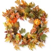 Online 24 in. Fall Wreath with Pumpkins, Pinecones, Berry Clusters, Maple Leaves Wreaths