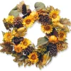 Outlet 22 in. Fall Wreath with Pumpkins, Gourds, Pinecones, Sunflowers, Berry Clusters, Assorted Leaves Wreaths