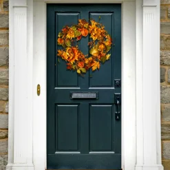 Discount 25 in. Fall Wreath with Sunflowers, Pinecones, Berry Clusters, Maple Leaves Wreaths