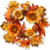 Sale 22 in. Fall Wreath with Sunflowers, Pinecones, Berry Clusters, Acorns, Pumpkins, Maple Leaves Wreaths