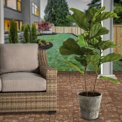 Clearance 43 in. Fiddle Leaf Fig Topiary Tree Potted Plants