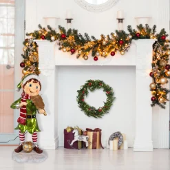 Sale 36 in. Fiddle Playing Pixie Elf with Multicolor Lights Decorative Accents