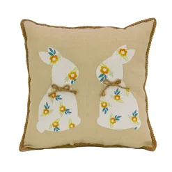 Best 16 in. Floral Easter Bunny Decorative Pillow Pillows & Throws