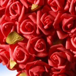 Online 7 in. Floral Red Roses Heart Wreaths
