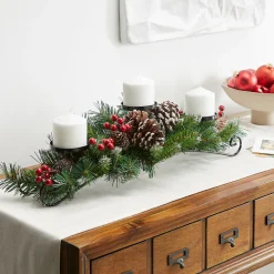 Best 30 in. Frosted Berry Frosted Berry Centerpiece and Candle Holder Centerpieces