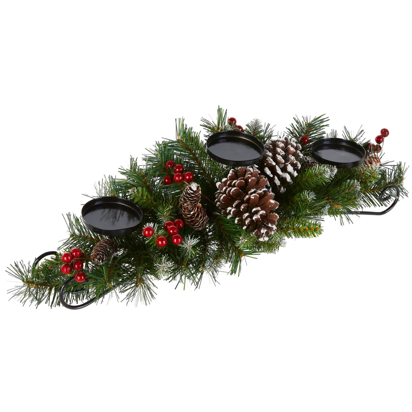 Best 30 in. Frosted Berry Frosted Berry Centerpiece and Candle Holder Centerpieces