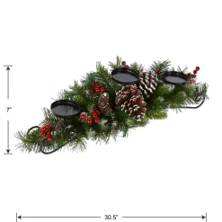 Best 30 in. Frosted Berry Frosted Berry Centerpiece and Candle Holder Centerpieces