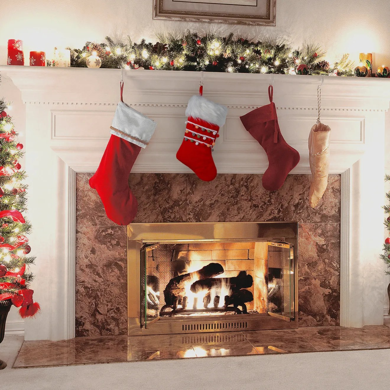Online 19 in. General Store Collection Red Velvet Stocking Stockings