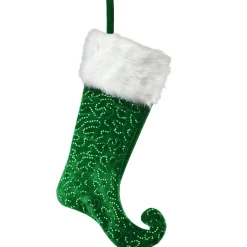 21 in. General Store Collection Jester Style Green Stocking Stockings