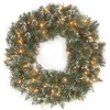 Hot 24 in. Glittery Bristle Pine Wreath with Clear Lights Pre-Lit Christmas Wreaths|21-24 Inch Christmas Wreaths