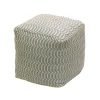 Discount 16 in. Gray Hand Woven Pouf Ottoman Patio Furniture