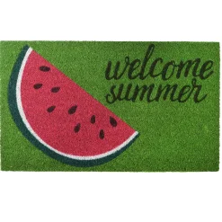 Discount 30 in. Green Welcome Summer Watermelon Coir Doormat Home Rugs