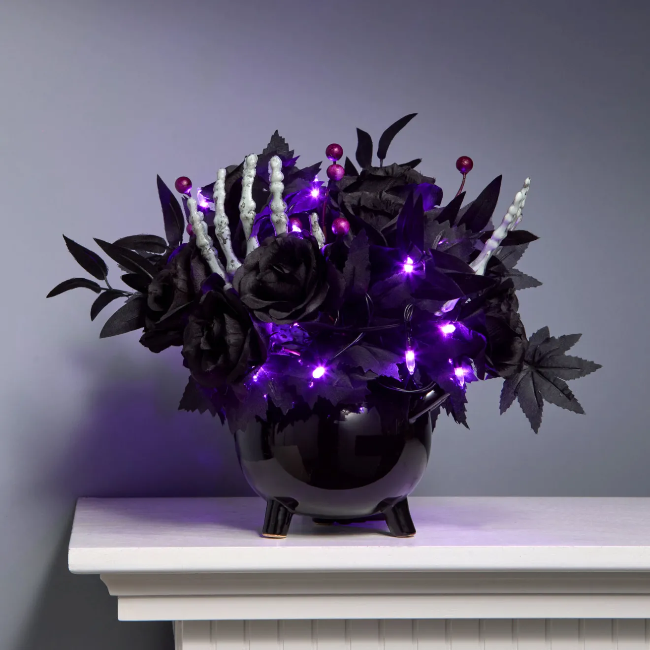 Sale 19 in. Halloween Bad to the Bone Centerpiece with LED Lights Indoor Decorations