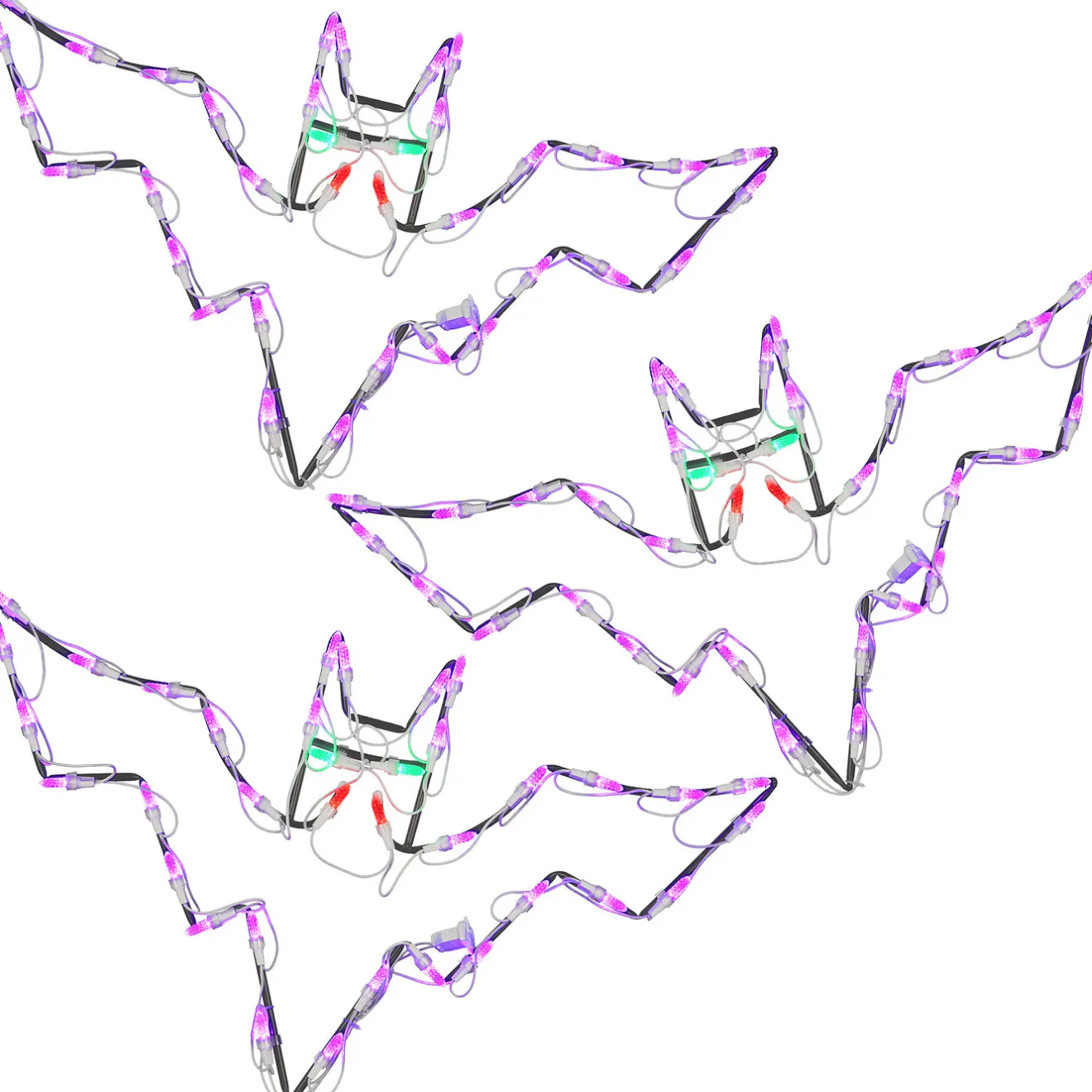 Clearance 25 in. Halloween Bat Trio Lighted Sign Decoration with LED Lights Sign Decorations