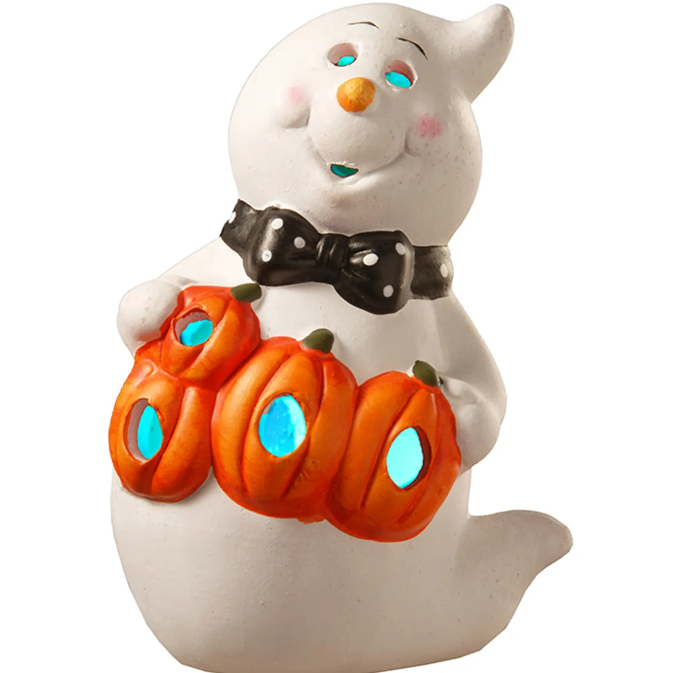 Sale 6 in. Halloween BOO Smiling Ghost Decoration with LED Lights Indoor Decorations