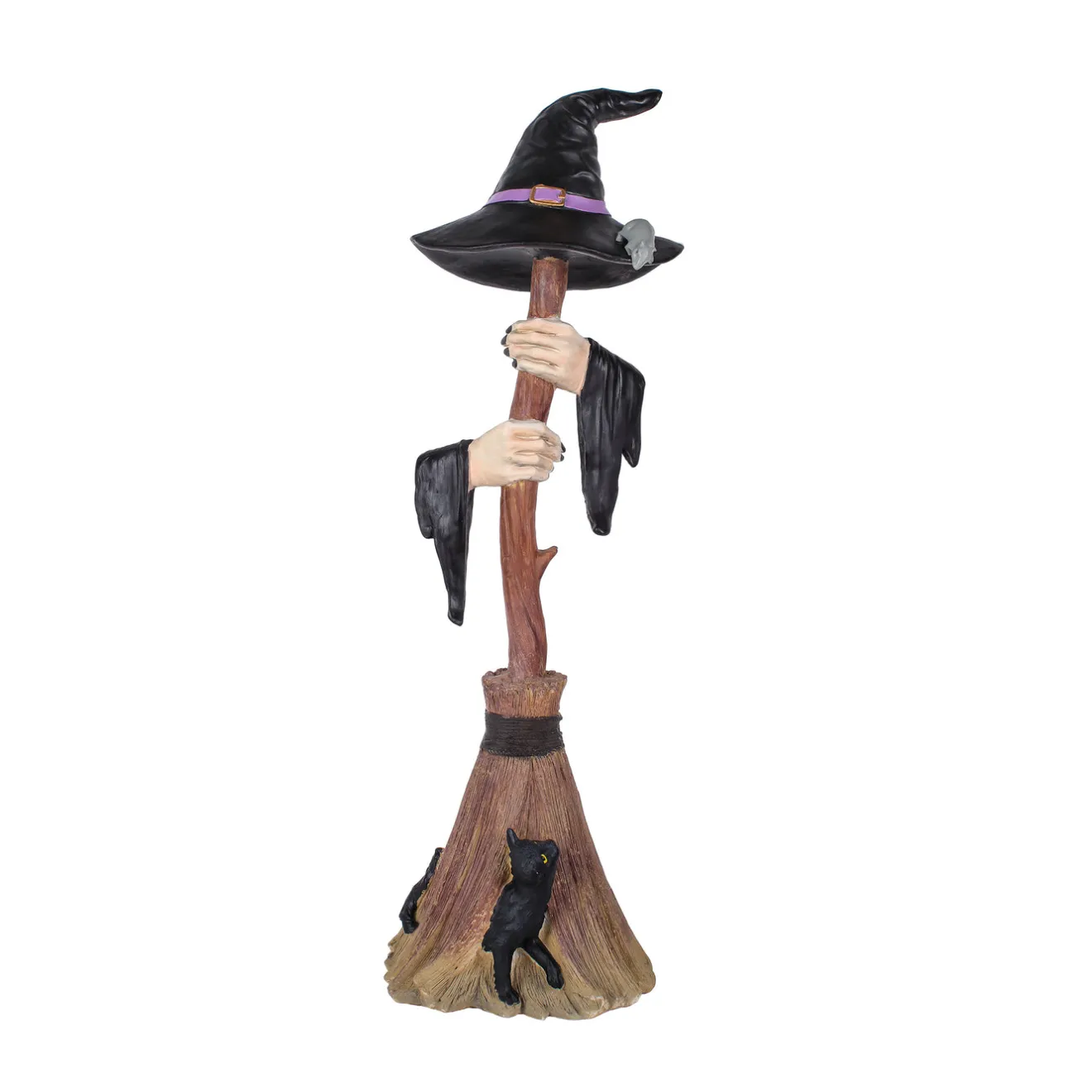 Outlet 48 in. Halloween Broom with Arms & Witch Hat Indoor Decorations