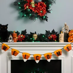 Online 31 in. Halloween Candy Corn Welcome Hanging Banner Indoor Decorations