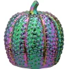 New 10 in. Halloween Ceramic Iridescent Purple Pumpkin Decoration Indoor Decorations