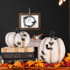 Online 9 in. Halloween Crawling Bats Pumpkin Tabletop Decoration Indoor Decorations