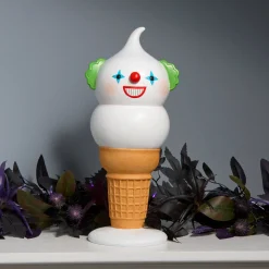New 14 in. Halloween Creepy Clown I-Scream Cone Tabletop Decoration Indoor Decorations