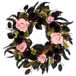 Sale 24 in. Halloween Cute and Creep Wreath and LED Lights Wreaths
