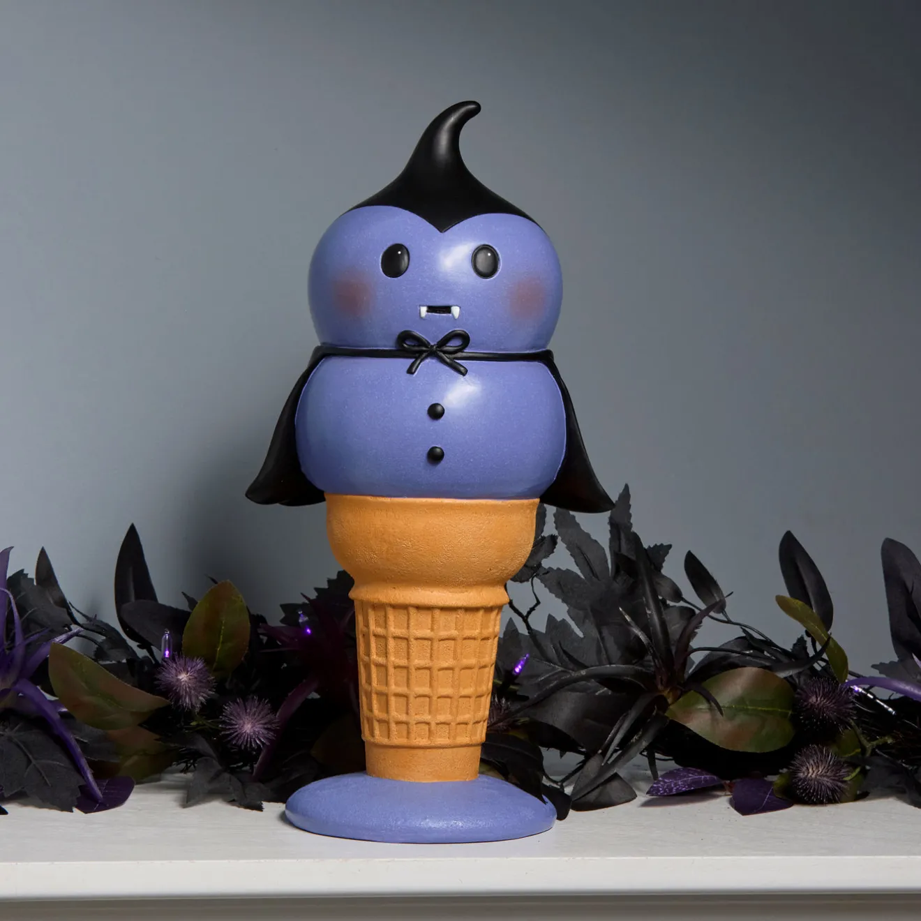 Outlet 14 in. Halloween Dracula I-Scream Cone Tabletop Decoration Indoor Decorations