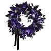 Hot 26 in. Halloween Floral Mini Skull Wreath with LED Lights Wreaths