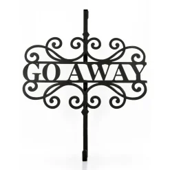 Discount 17 in. Halloween Go Away Metal Wreath Hanger Wreaths