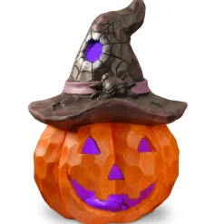14 in. Halloween Jack O Lantern with LED Lights Indoor Decorations