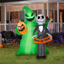 Clearance 78 in. Halloween Jack Skellington and Oogie Boogie Inflatable Decoration Inflatable Decorations