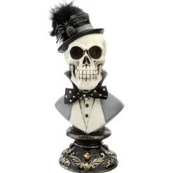 10 in. Halloween Male Skeleton Bust Decoration Indoor Decorations