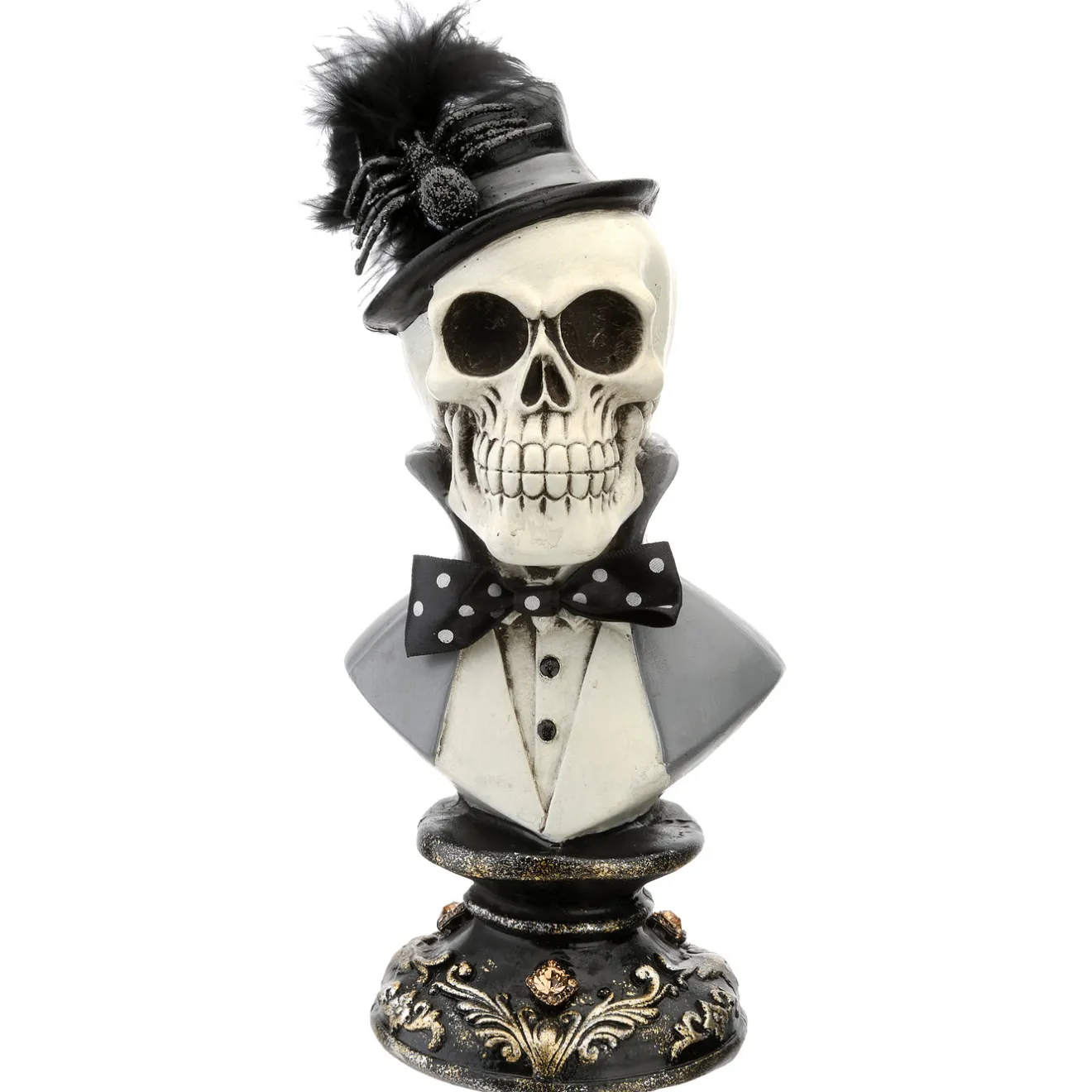 10 in. Halloween Male Skeleton Bust Decoration Indoor Decorations