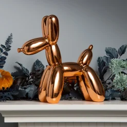Online 11 in. Halloween Orange Balloon Dog Figurine Indoor Decorations
