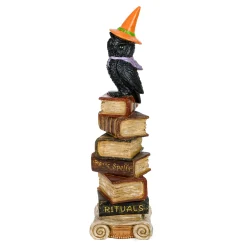 New 32 in. Halloween Owl on Stacked Books Tabletop Decoration Indoor Decorations