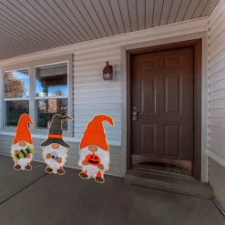 New 30 in. Halloween Pre Lit Gnome Trio Outdoor Lawn Decoration with LED Lights Outdoor Decorations