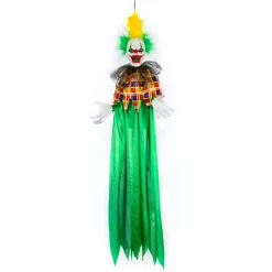 Clearance 39 in. Halloween Pre-Lit Animated Scary Hanging Clown Animated Decorations