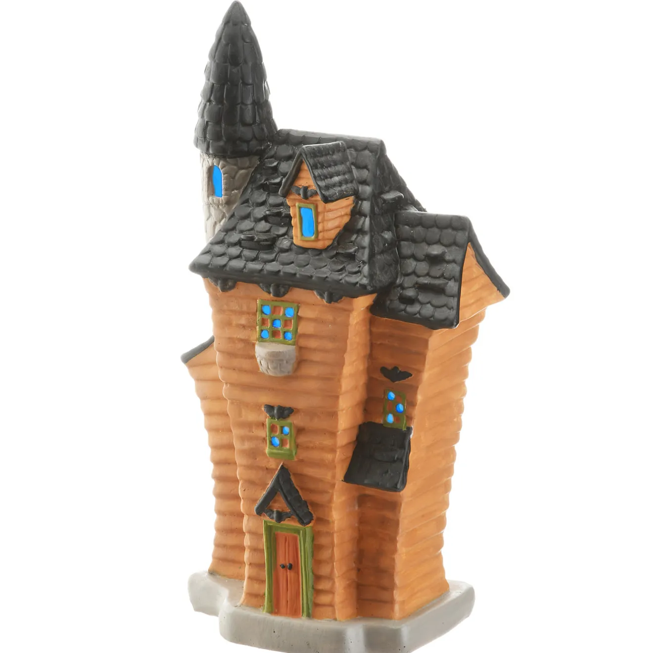 12 in. Halloween Pre-Lit Black Haunted House Decoration with LED Lights Indoor Decorations