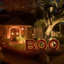 Clearance 47 in. Halloween Pre-Lit BOO Outdoor Lawn Decoration with LED Lights Outdoor Decorations