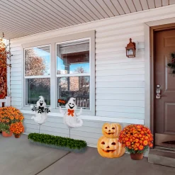 Best 31 in. Halloween Pre-Lit Boo Ghost Lawn Decoration with LED Lights Outdoor Decorations
