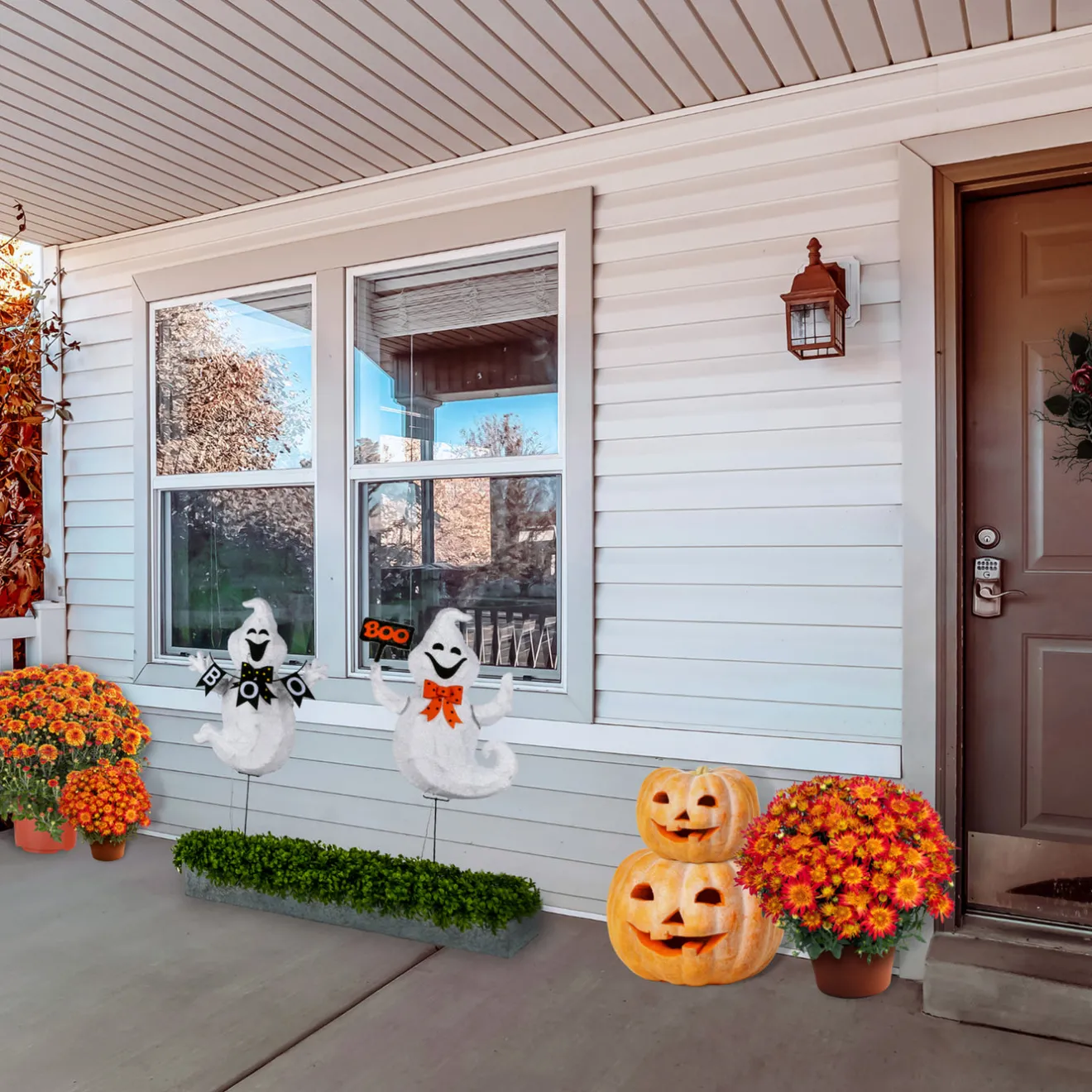 Best 31 in. Halloween Pre-Lit Boo Ghost Lawn Decoration with LED Lights Outdoor Decorations