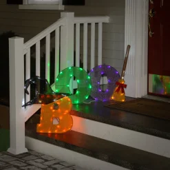 Best 23 in. Halloween Pre-Lit BOO Light Up Sign Outdoor Decoration with LED Lights Outdoor Decorations