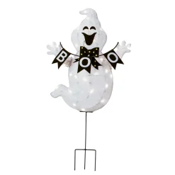 New 32 in. Halloween Pre-Lit Boo Ghost Lawn Decoration with LED Lights Outdoor Decorations