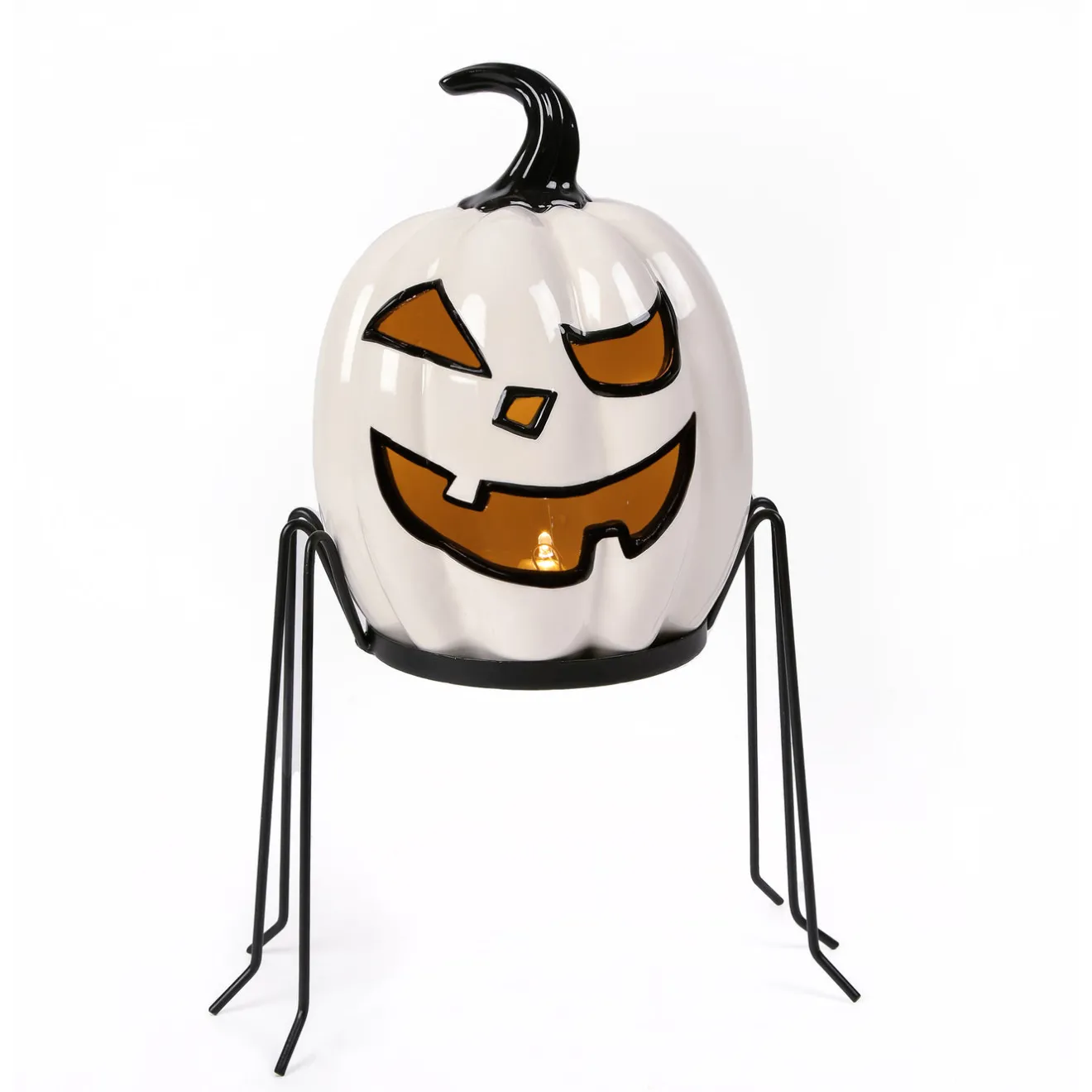 Online 15 in. Halloween Pre-Lit Ghost Pumpkin Tabletop Decoration Indoor Decorations