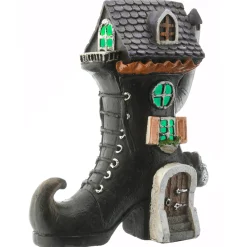 Sale 6 in. Halloween Pre-Lit Haunted Boot House Decoration with LED Lights Indoor Decorations